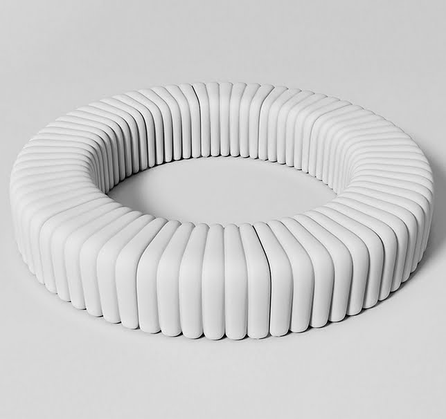 River Snake Breakout Seating circular configuration in white finish
