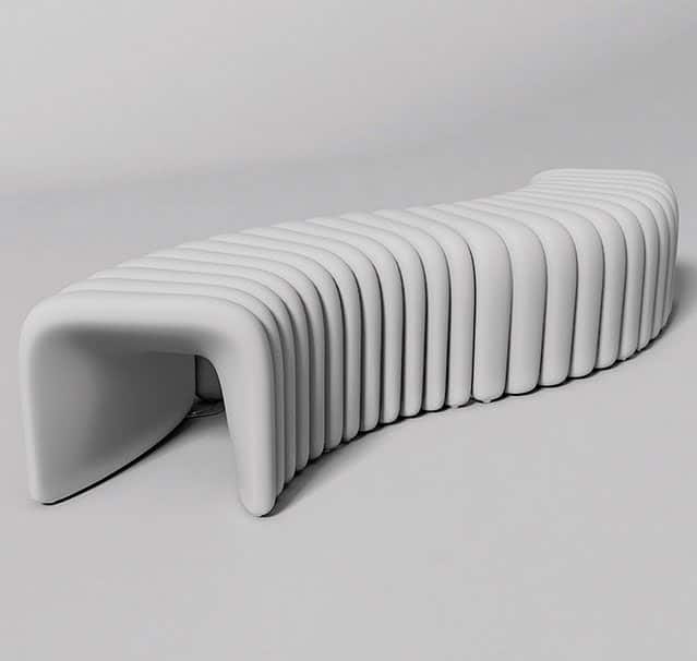 River Snake Breakout Seating wave configuration in white finish