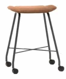 Roam Stool 590mm high with black metal frame and castors ROM02