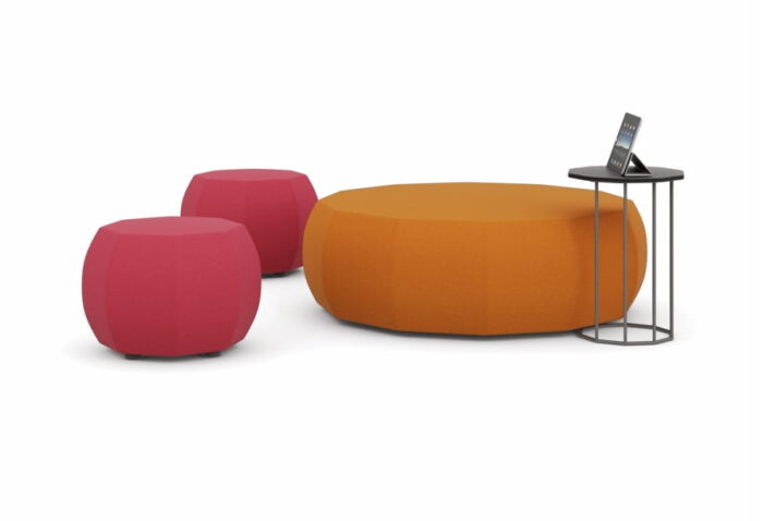 Runna Seating group of poufs with a laptop table