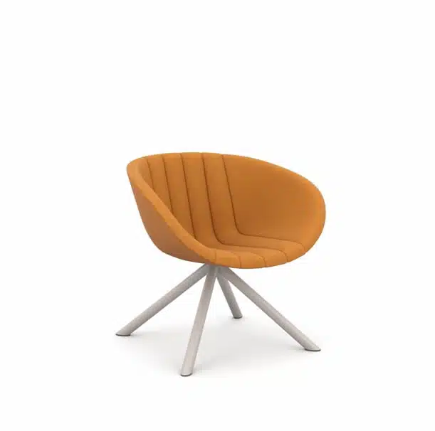Runna Seating low back swivel tub chair with metal broomstick base
