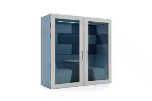 SESSION ACOUSTIC POD 01 U - GLASS DOOR and Walled Back 2 Seater