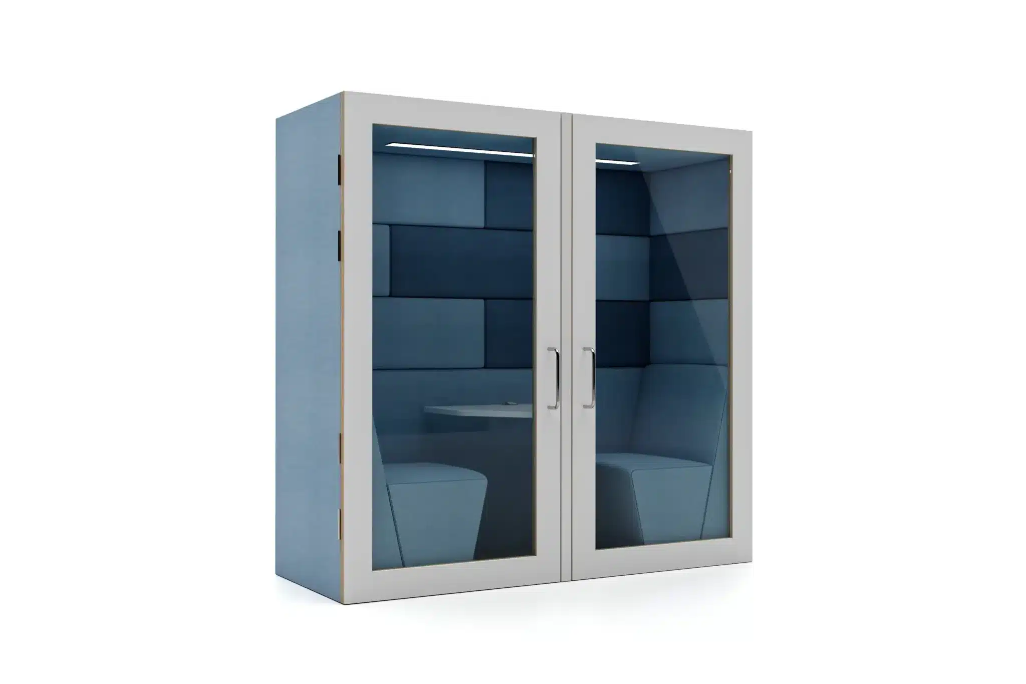 SESSION ACOUSTIC POD 01 U - GLASS DOOR and Walled Back 2 Seater
