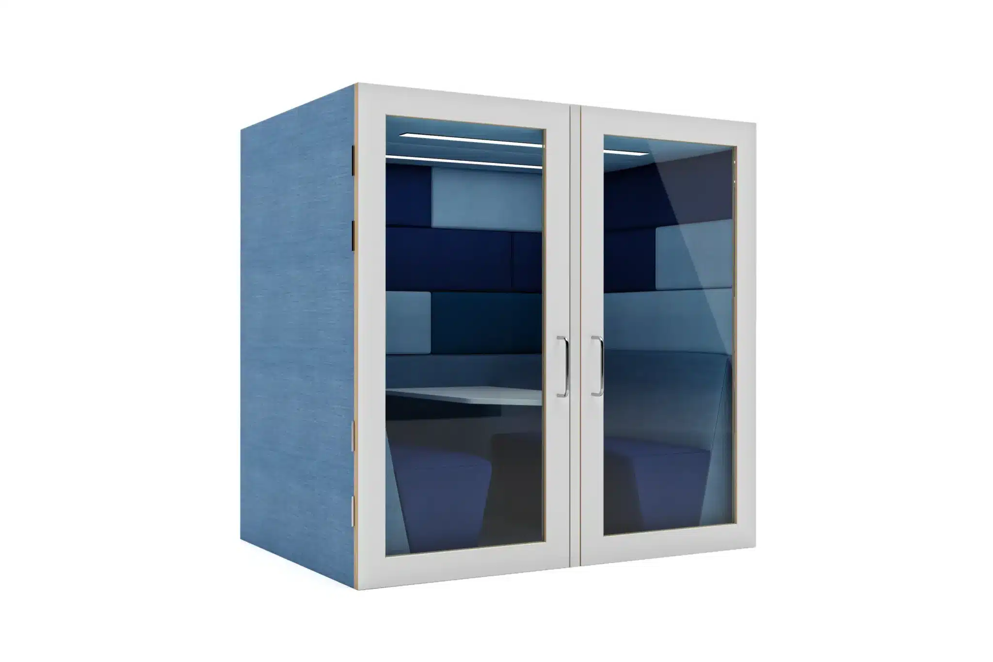 SESSION ACOUSTIC POD 02 U - GLASS DOOR and Walled Back 4 Seater