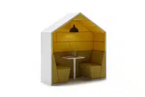 AIR-24 - Square fixed roof SESSION POD 05 Open Front and Walled Back Apex Roof 2 Seater