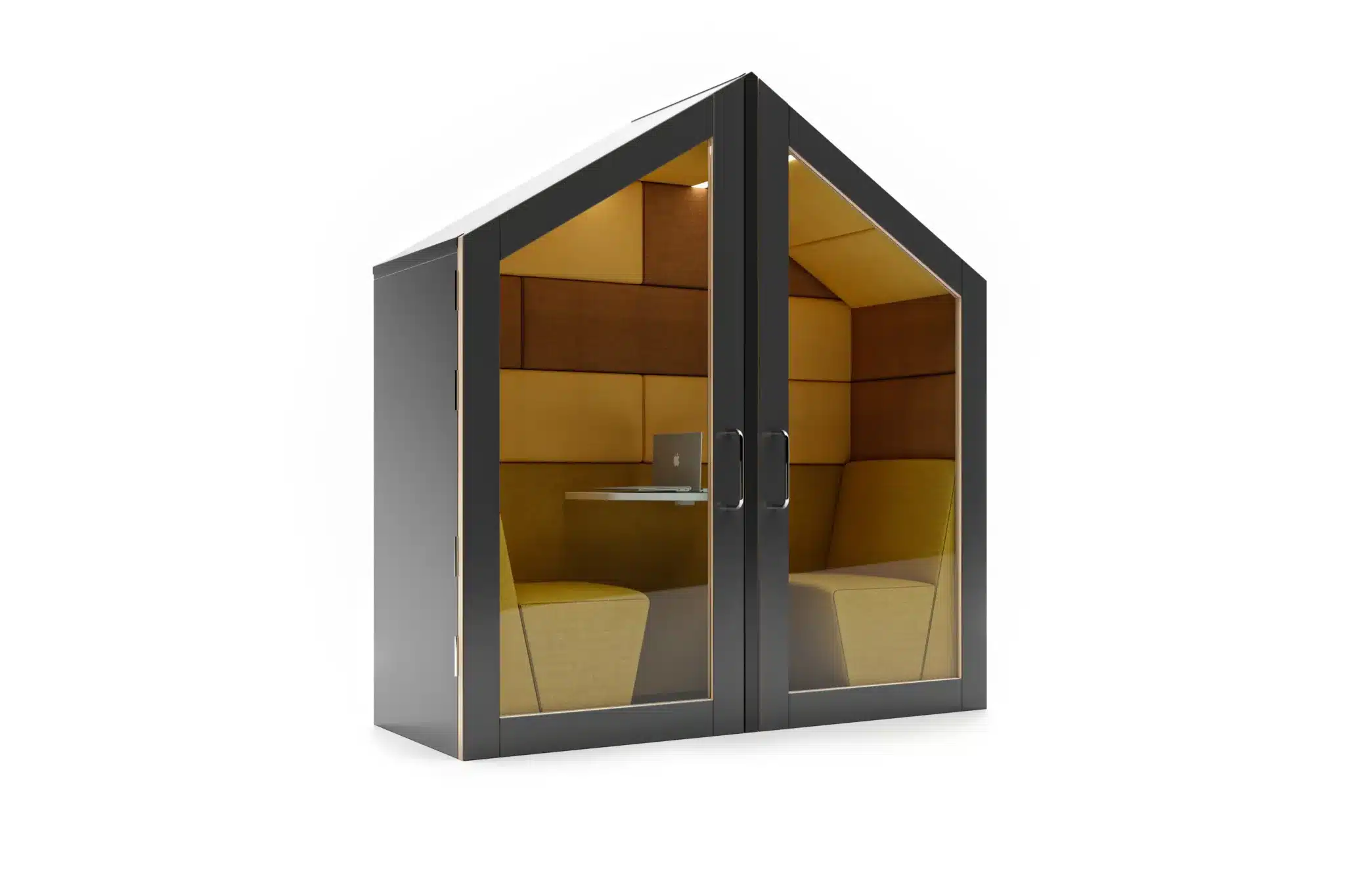 SESSION ACOUSTIC POD 05 Glass Door Apex Roof 2 Seater