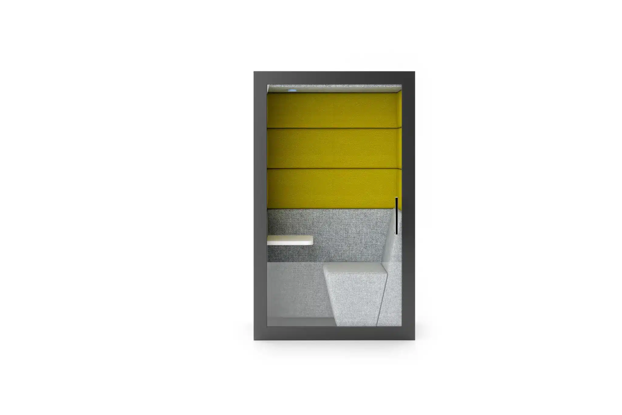 SESSION ACOUSTIC POD 11 GLASS DOOR and Walled Back Single Seat
