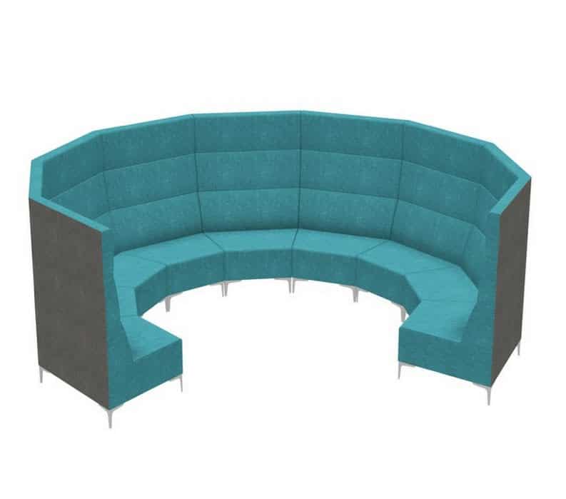 Huddle Modular High Back Seating 9 seater curved configuration