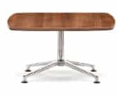 Zone Breakout Chair - coffee table with walnut top and polished aluminium raised base ZNT11C