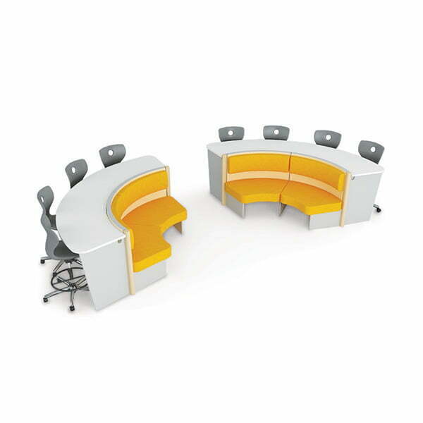 Seminario Stadium Seating two 4 exterior seat curved units with integrated inner seating