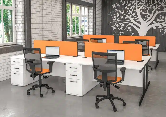 Sirius Desks And Workstations two sets of 2 VDU side by side straight desks with 3 drawer pedestals VDU16X