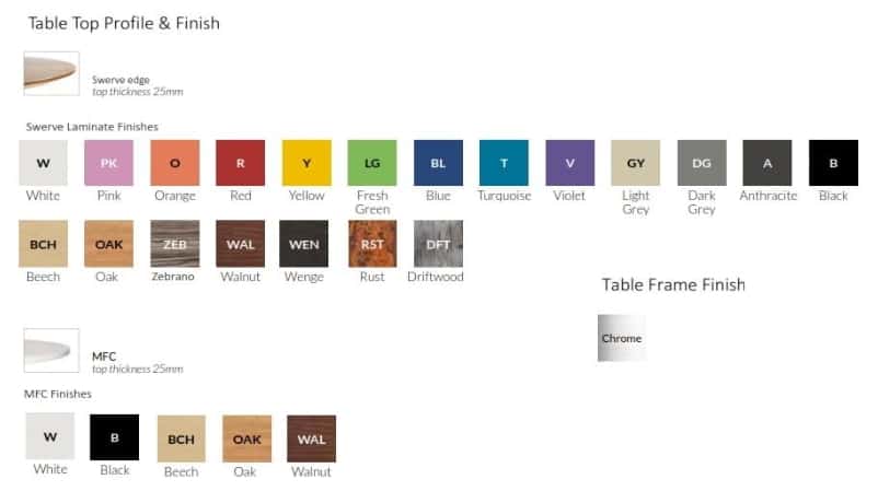Slope Round Table Finish Options Image