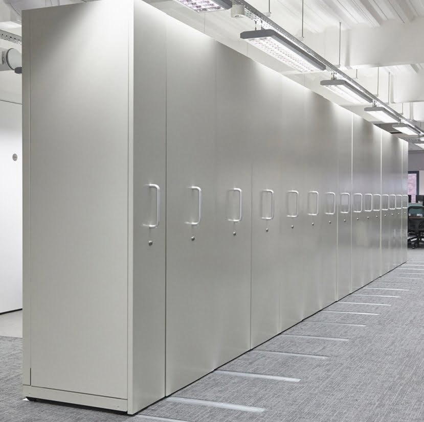 Smart Wall Storage in white finish shown in an office space