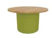 Social Swing pouf with 1000mm diameter laminate top and upholstered base SSR TB
