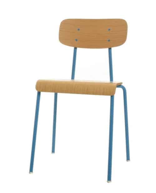 Solo Breakout Chair And Stool front view of a chair with blue frame