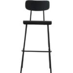 Solo Breakout Chair And Stool front view of a stool in all black finish V1301