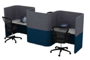 Solo Corral Study Booths curved three user booth CU3