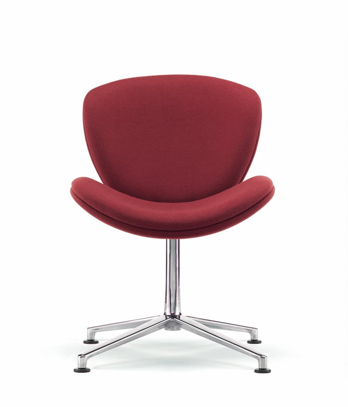 Spirit Lite Chair fully upholstered with a polished aluminium swivel 4 star base and glides