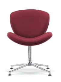 Spirit Lite Chair fully upholstered with polished aluminium base, swivel with glides STL1C