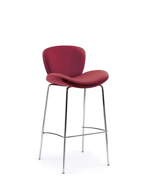 Spirit Lite High Stool with fully upholstered shell and chrome 4 leg frame STS1C