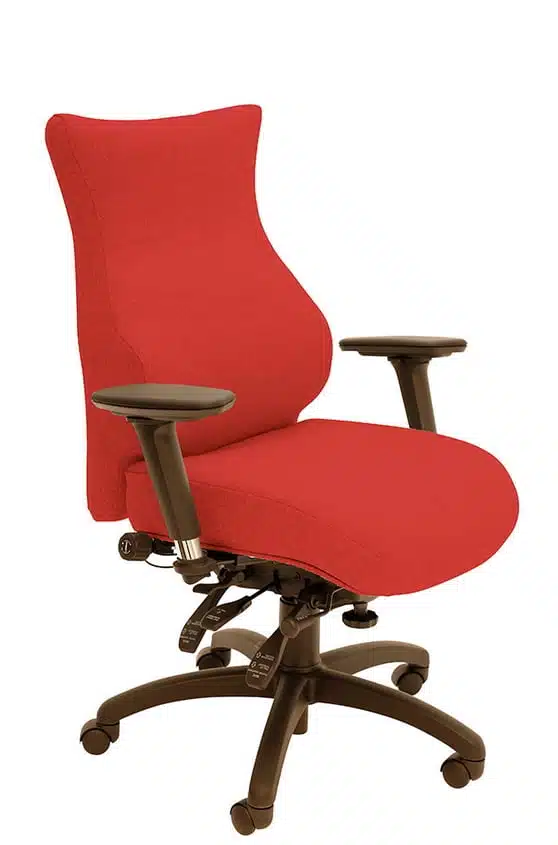Spynamics Chair SD4 back care chair with red upholstery