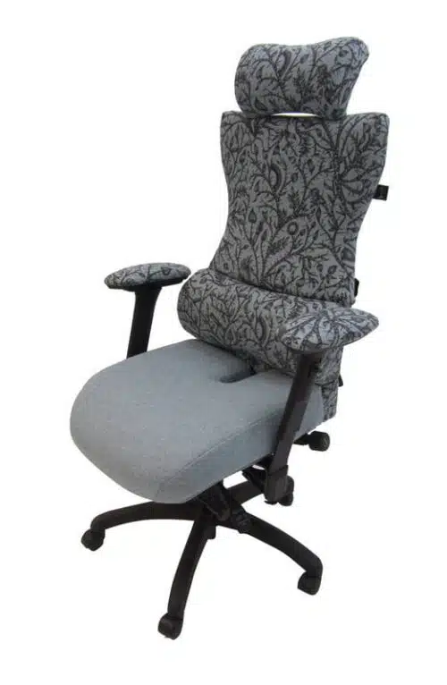 Spynamics SD1 Chair with optional headrest, 5 star base on castors, FA6 arms, tangled fabric