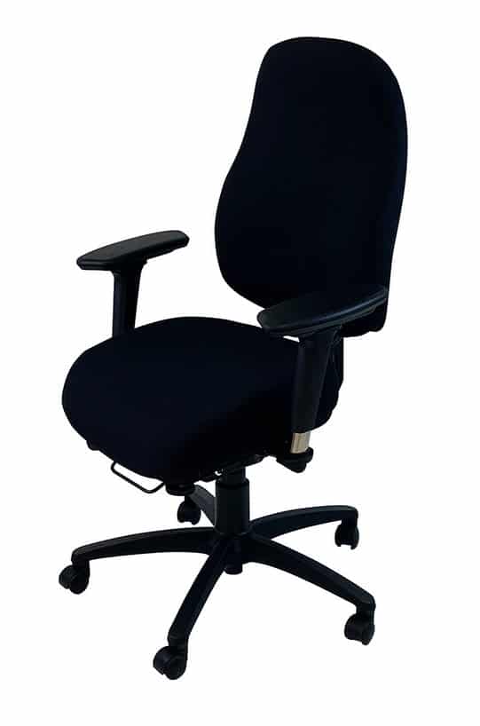 Spynamics SD10 Chair with A4X adjustable arms and a black 5 star base on castors
