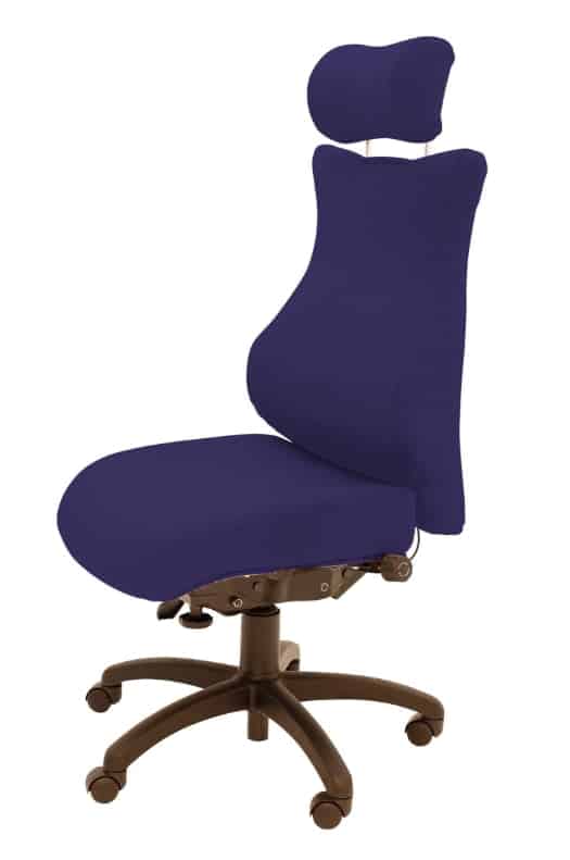 Spynamics SD5 Chair with headrest, no arms, brown 5 star base on castors