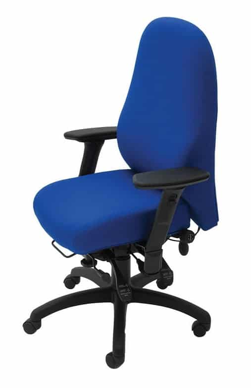 Spynamics SD6 Chair pelvic version with adjustable arms and black 5 star base on castors