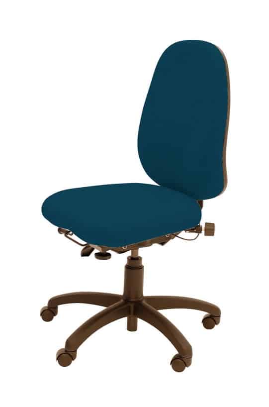 Spynamics SD9 Chair with no arms and brown 5 star base on castors