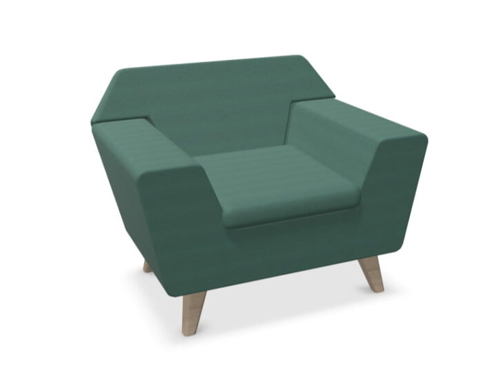 Stretch Soft Seating armchair with oak legs
