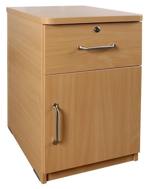 Student Bedroom Furniture bedside cabinet with a locable top drawer and lower compartment with hinged door