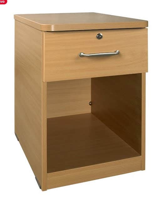 Student Bedroom Furniture bedside table with one lockable top drawer and lower open compartment