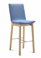 Swoosh Breakout Seating high back stool with wooden 4 leg frame GSW3F