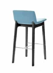 Swoosh Breakout Seating low back stool with wooden 4 leg frame GSW1F