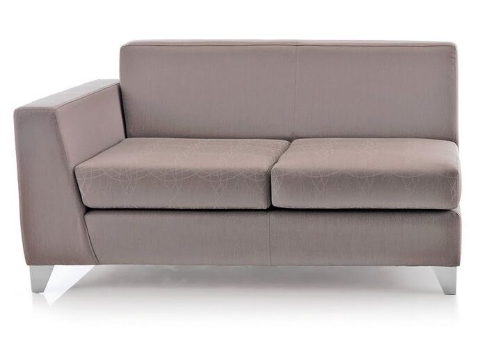 Synergy Modular Soft Seating two seater sofa with right or left armrest and chrome feet SYNERGY TWO RA or LA