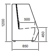 Take Up Booth 1200mm high panel and seating dimensions