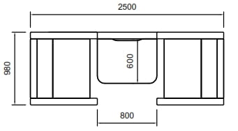 Take Up Booth 2 person booth with seating and table dimensions