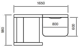 Take Up Booth single user right hand booth dimensions