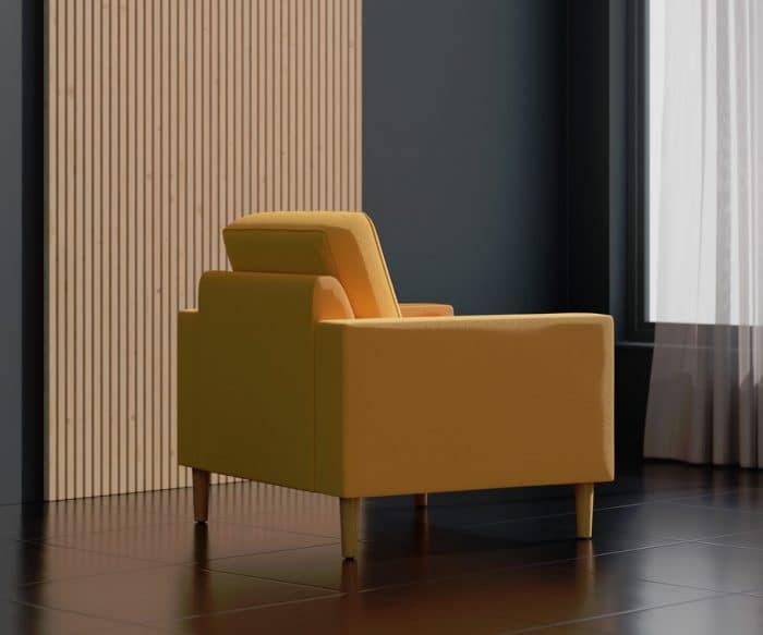 Target Seating - single seater with yellow upholstery