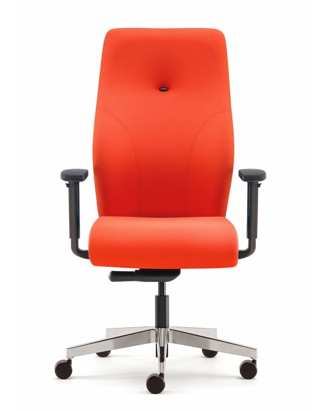 Tas Task Chair TS64SB high back with arms, shown with a chrome base