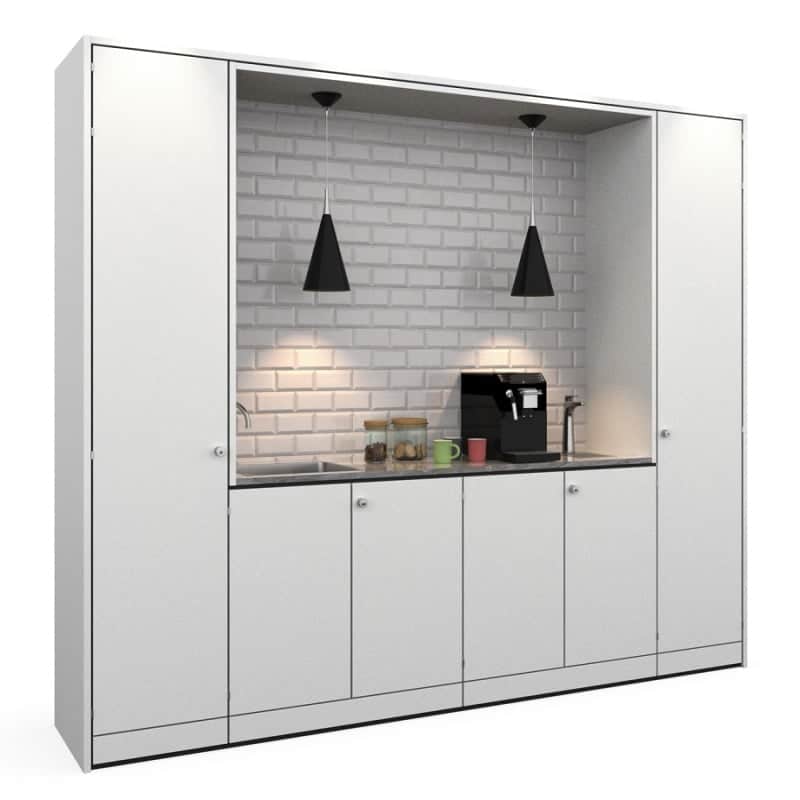 Teapoint Modular Office Tea Point System shown in white