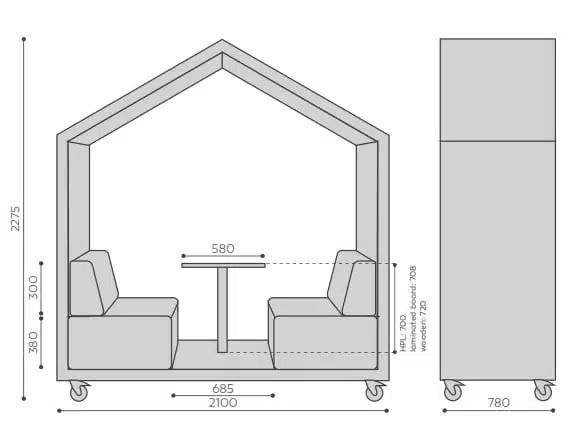 Treehouse Dual Booth dimensions