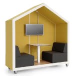Treehouse Dual Booth upholstered exterior with back wall TH 2 + THSC + T+ MF