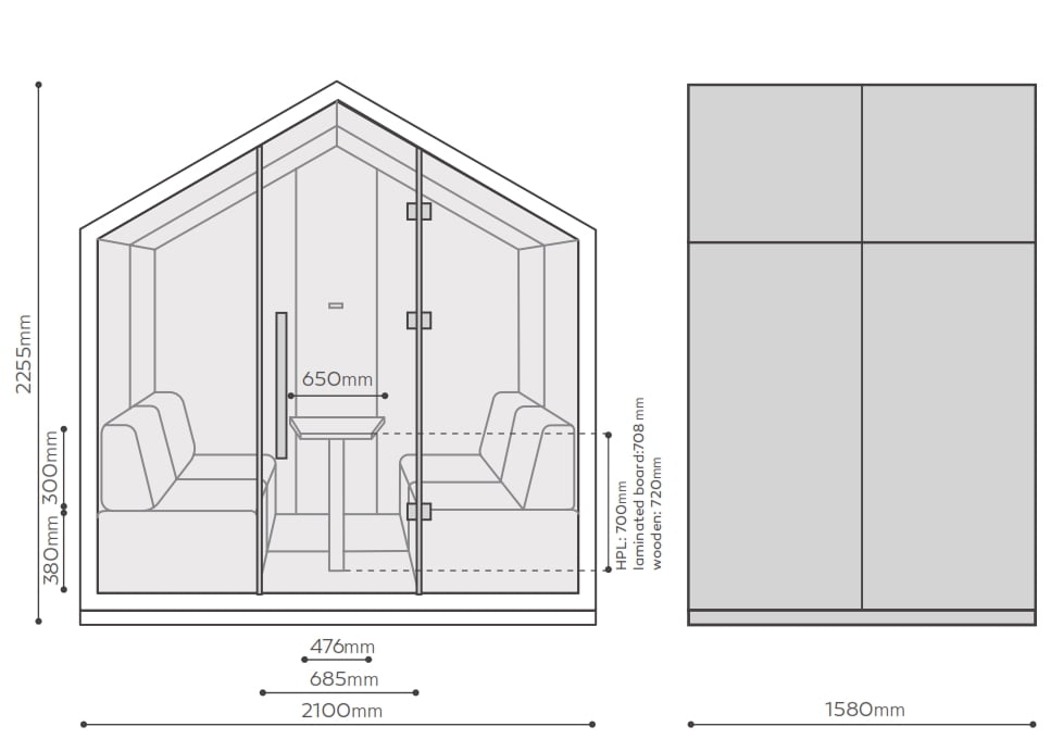 Treehouse Meeting Booth dimensions