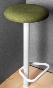 Treehouse Phone Booth accessories - integrated upholstered barstool with footrest