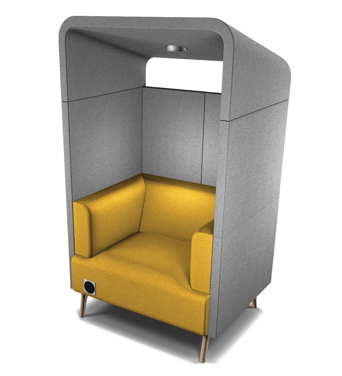 Tryst Booths STK14 armchair with canopy and 1 LED light