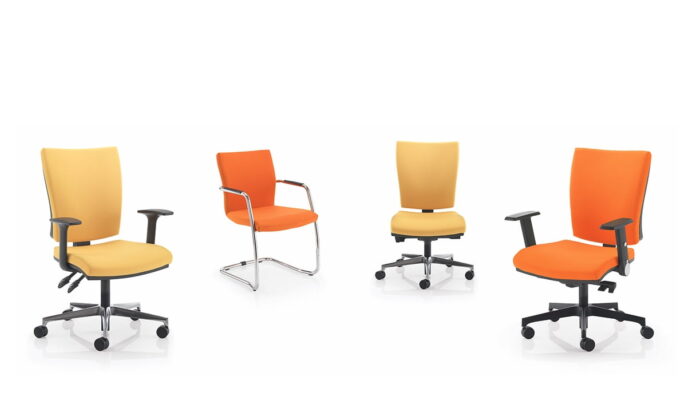 Twist Task Chair group of three task chairs and one Twist meeting chair