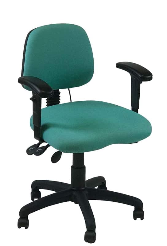 Uni07 Task Chair with adjustable arms and black 5 star base