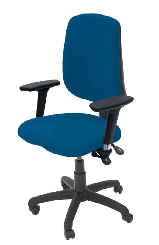 Uni37 Task Chair with black base and four way adjustable arms A4X